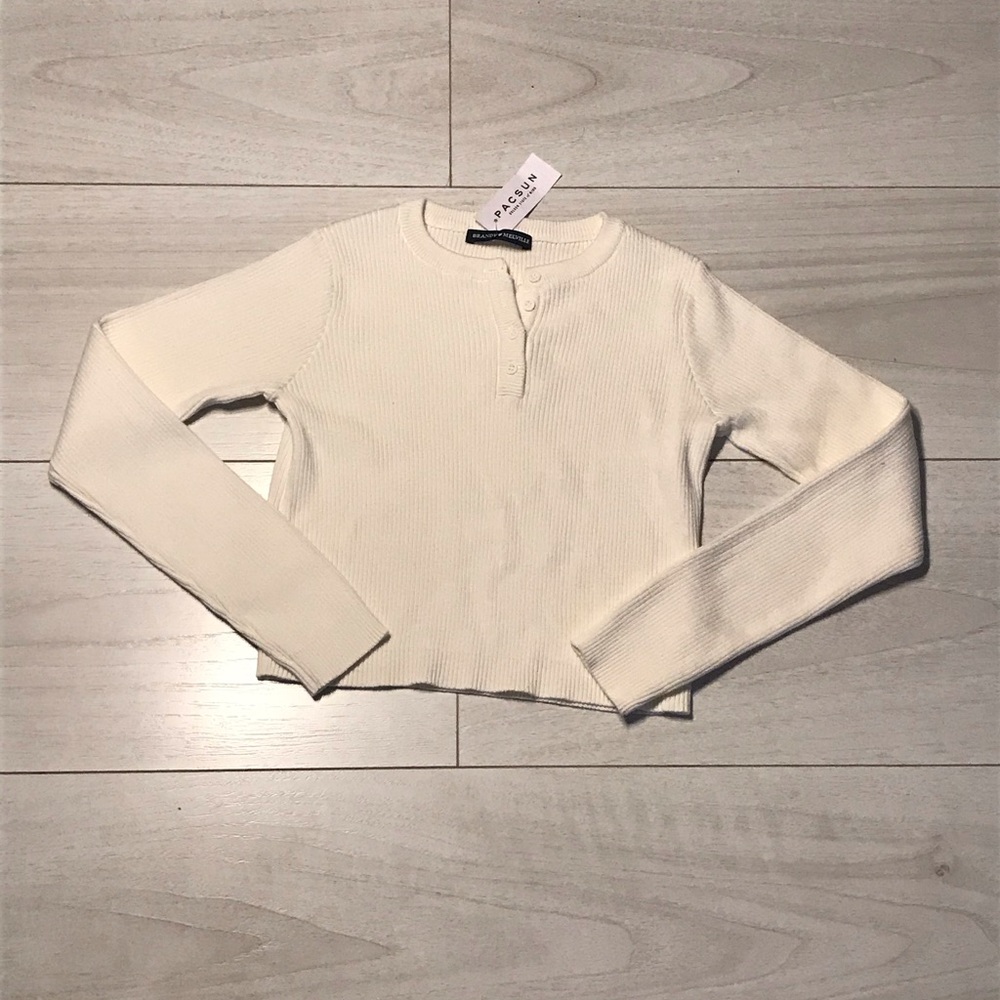 White cropped long sleeve